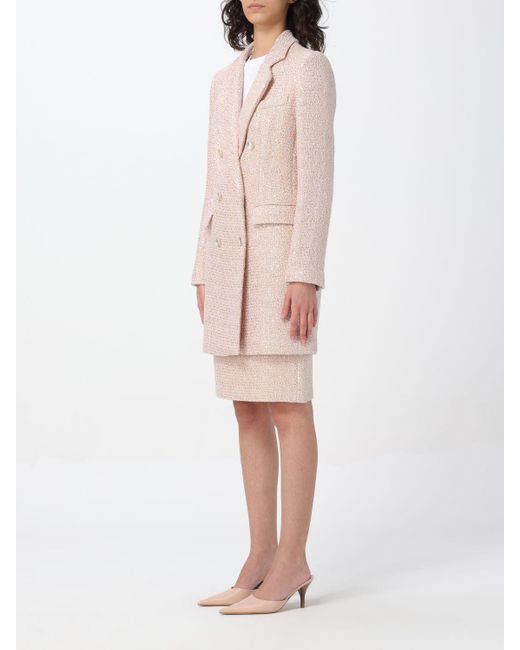 Cappotto in tweed di misto lana di Twin Set in Pink
