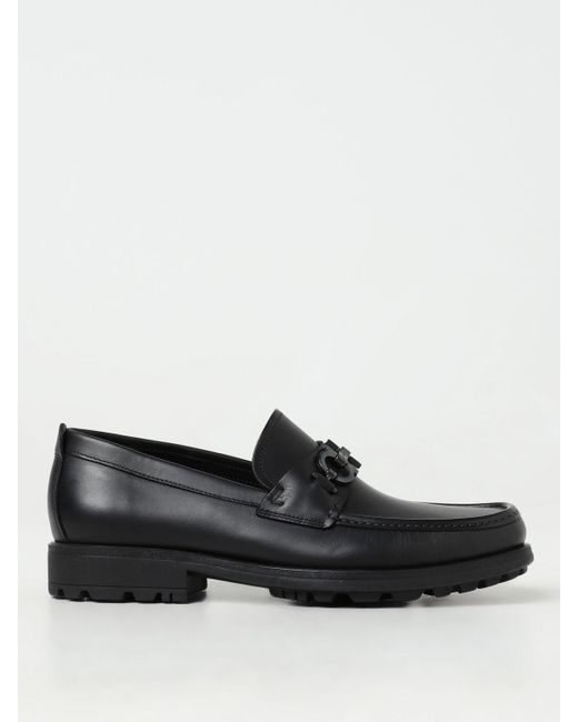 Black ferragamo loafers online