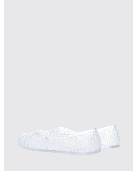 Ancient Greek Sandals White Perforated Pvc Round-Toe Ballet Flats