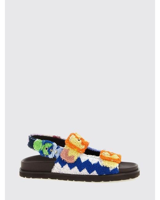 Missoni Blue Zig Zag Cotton Terry Sandals