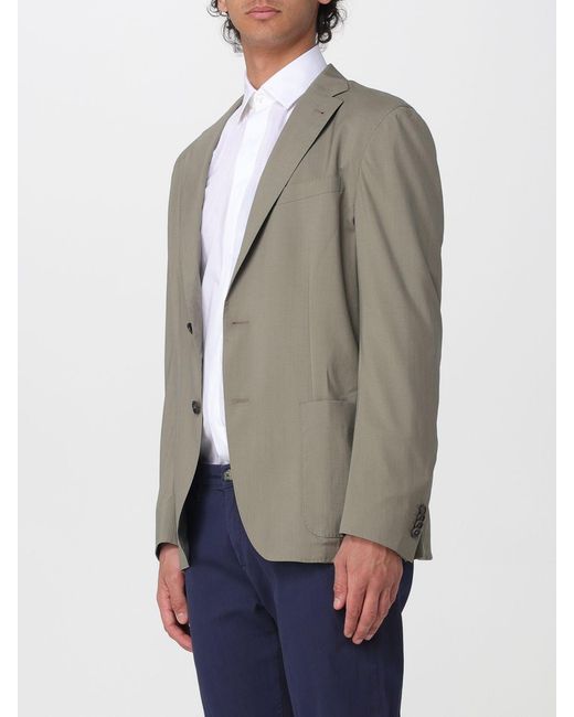 Corneliani Natural Silk And Wool Single-Breasted Blazer for men
