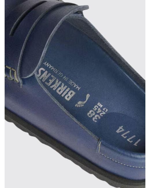 Birkenstock Blue 1774 Naples Smooth Leather Open-Heel Mules