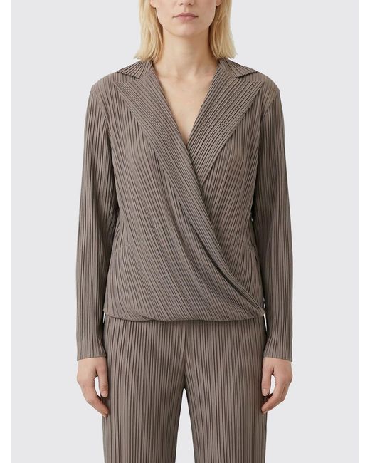Giorgio Armani Brown Pleated Crepe Co-Ord Set