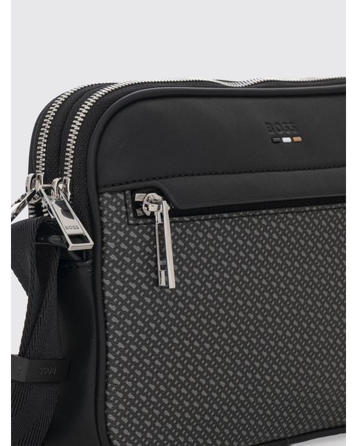 Boss Black Faux Leather Shoulder Bag for men