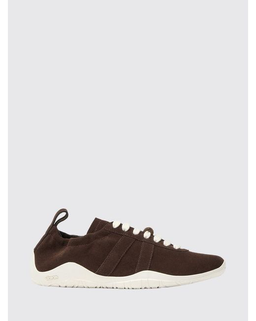 Fabiana Filippi Brown Suede Low-Top Sneakers With Vibram Sole