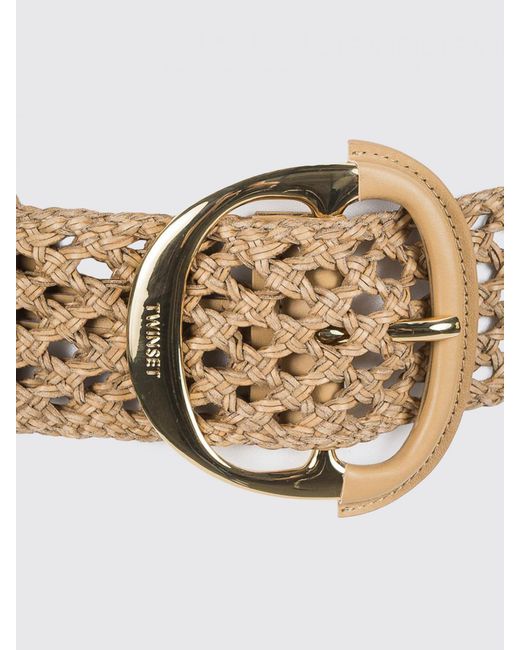 Twinset Natural Crochet Raffia Belt