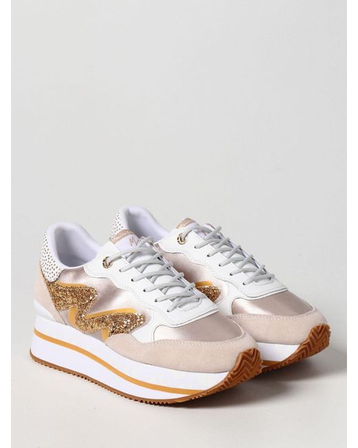 Manila Grace Sneakers In Fabric And Suede in White | Lyst Canada