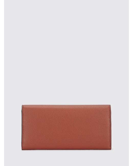 Totême Red T-Lock Grained Leather Wallet