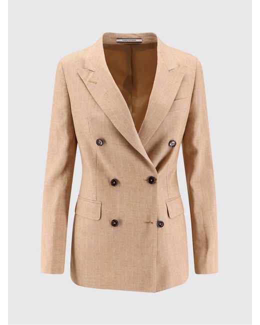 Tagliatore Natural Double-Breasted Linen Blend Blazer