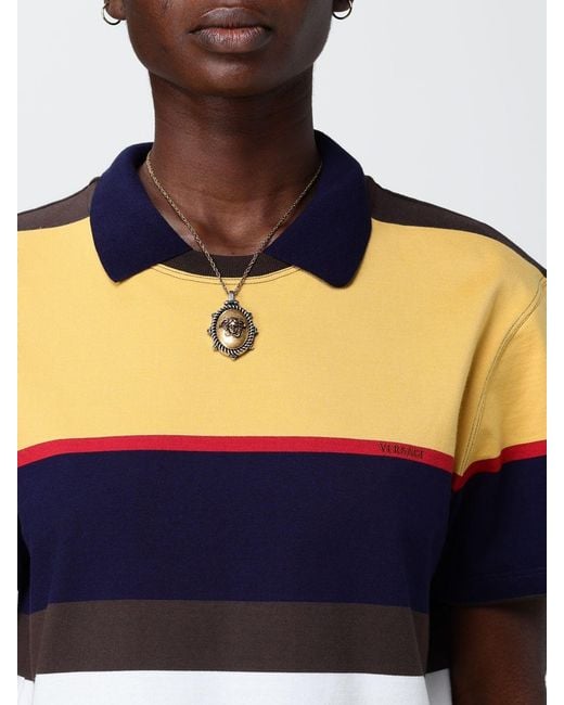 Versace Metallic Medusa Brass Necklace With Pendant