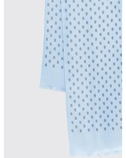 Tom Ford Blue Silk Bandeau With Micro Paisley Print for men