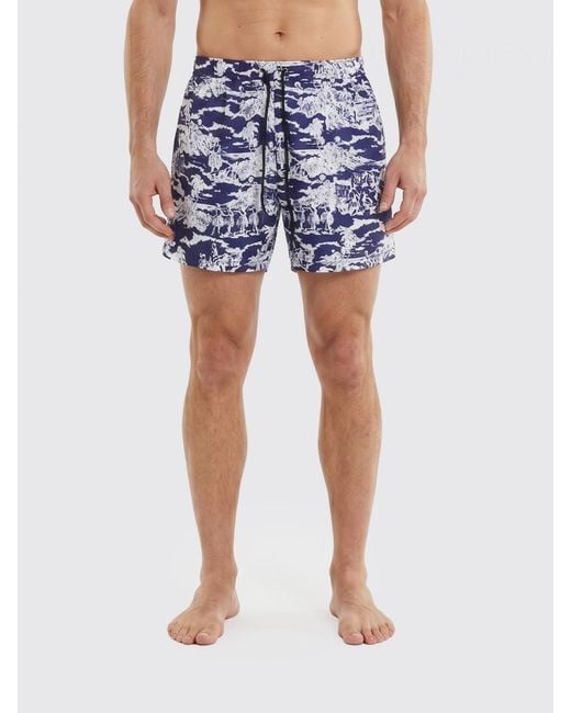 Mauna Kea Blue Printed Technical Fabric Swimsuit for men