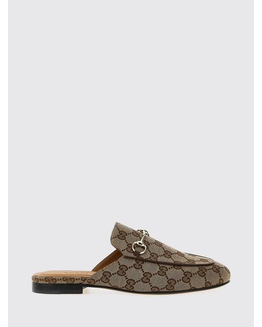 Gucci Brown Gg Jacquard Monogram Canvas Princetown Slippers