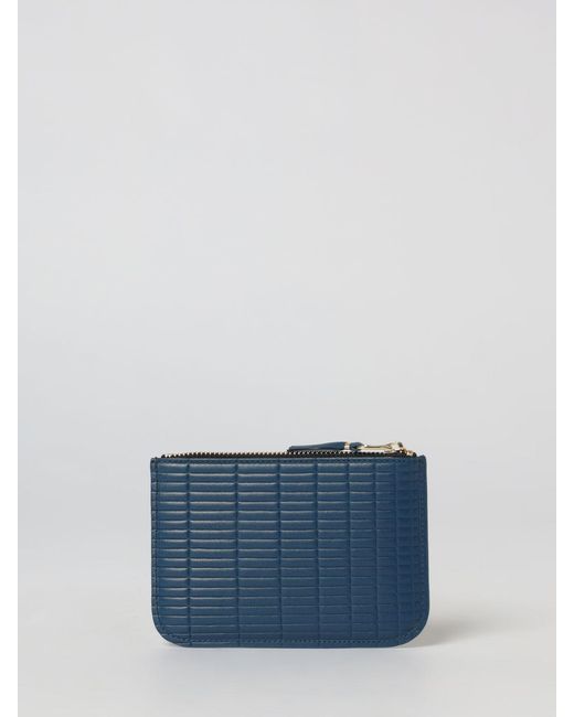 Comme des Garçons Blue Embossed Leather Wallet