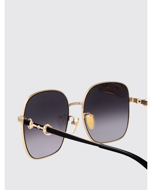 Gucci White Cat-Eye Metal Sunglasses With Horsebit Detail On The Temples