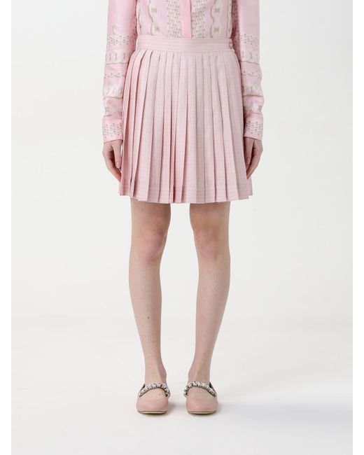 Versace Pink Pleated Mini Skirt Casual Style