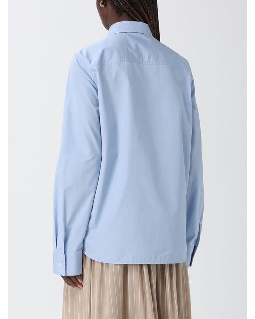 Jil Sander Blue Cotton Casual Shirt