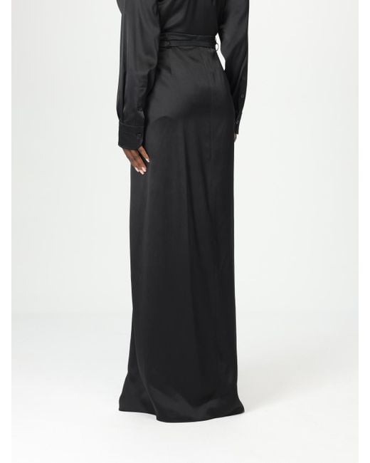 Tom Ford Black Silk Wrap Maxi Skirt