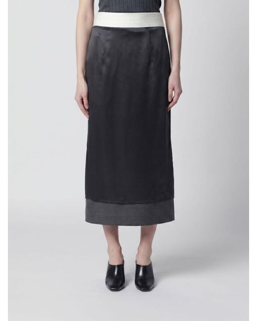 Rohe Blue Virgin Wool Midi Skirt
