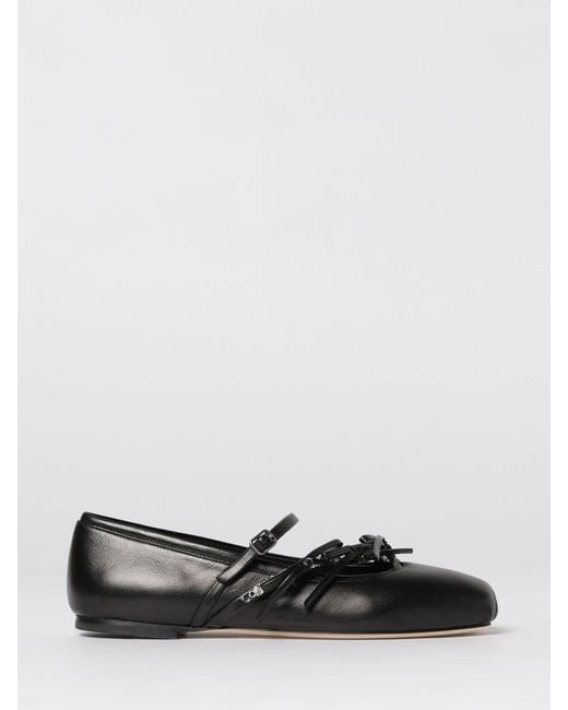 Jimmy Choo White Loli Satin Ballet Flats