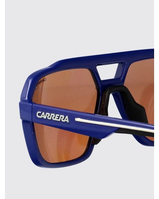 Carrera Purple Rectangular Aviator Acetate Sunglasses With Double Bridge for men