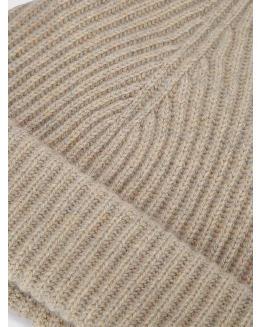Loro Piana Natural Ribbed Cashmere Hat