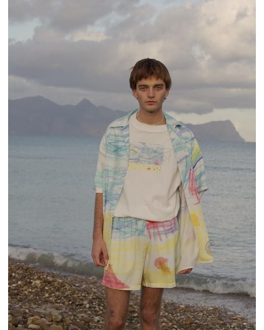 Paura Blue Bowling Shirt X Giglio.com for men