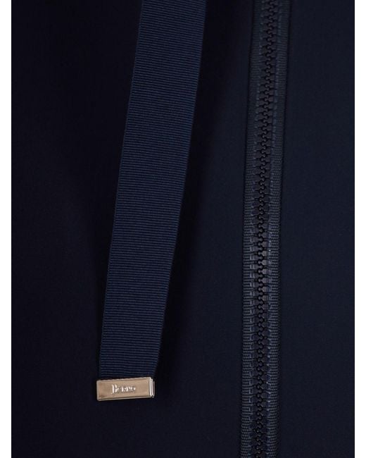 Herno Blue Short Hooded Nylon Windbreaker Jacket With Zip Closure