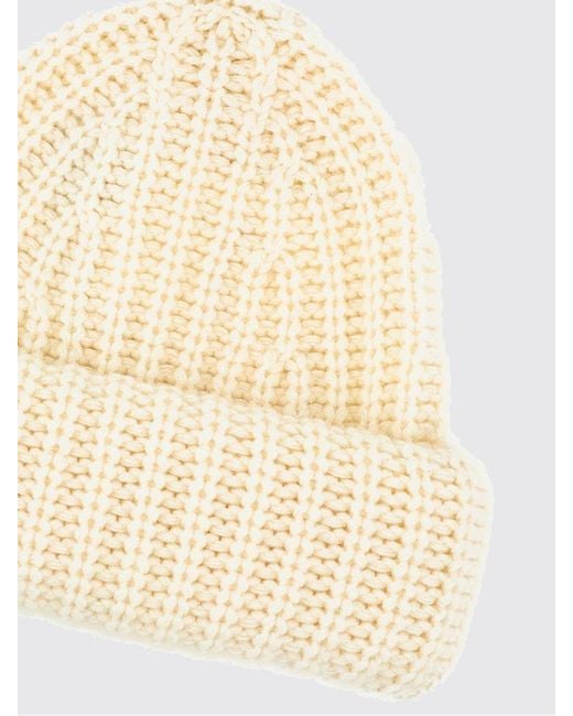 Lisa Yang Natural Ribbed 100% Cashmere Beanie Hat With Turn-Up Cuff
