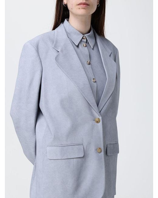 Alysi Blue Single-Breasted Blazer