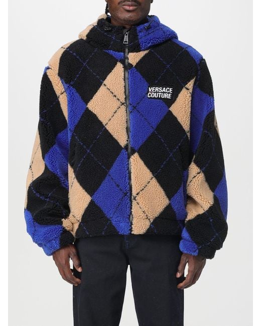 Versace Jeans Couture Kapuzenjacke Mit Argylemuster in Blue für Herren