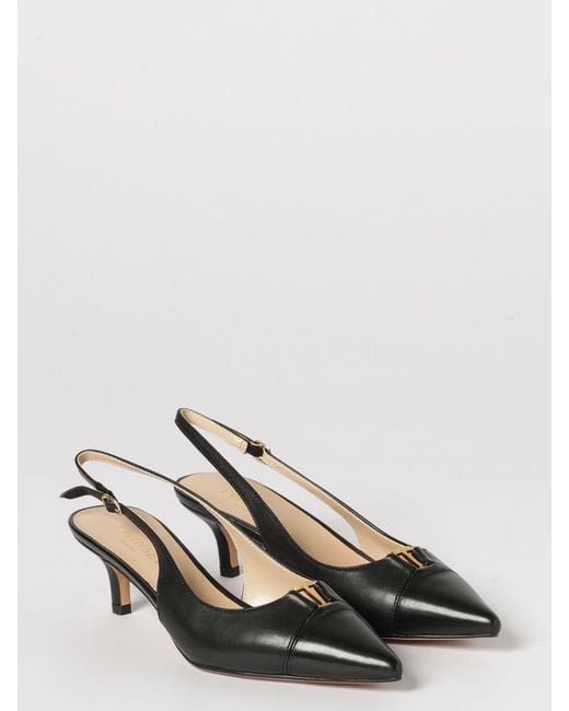 Twinset Black Laminated Leather Slingback
