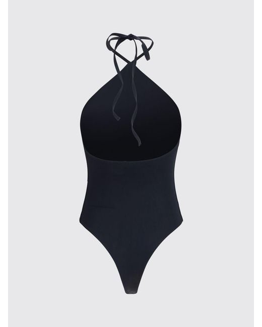 Jacquemus Blue One-Piece Swimsuit With Open Back And Self-Tie Fastenings