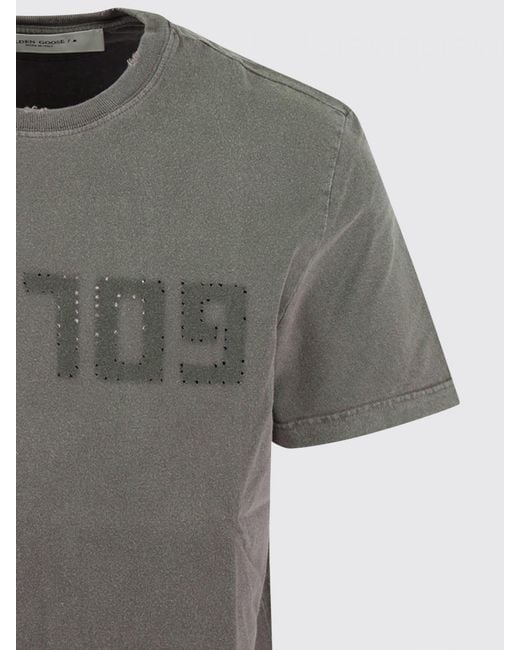 Golden Goose Deluxe Brand Gray Tone-On-Tone Logo Crew-Neck Cotton T-Shirt for men