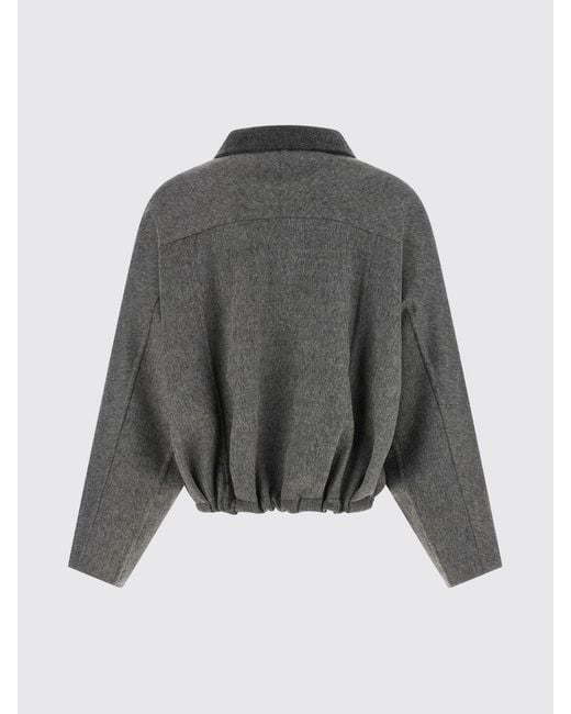 Brunello Cucinelli Gray Virgin Wool Shirt Jacket With Classic Collar And Zip Closure