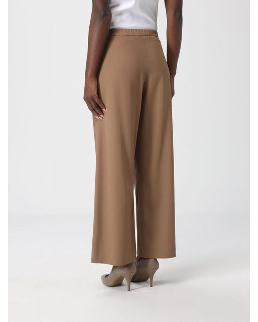 Max Mara Natural Virgin Wool Trousers With Drawstring