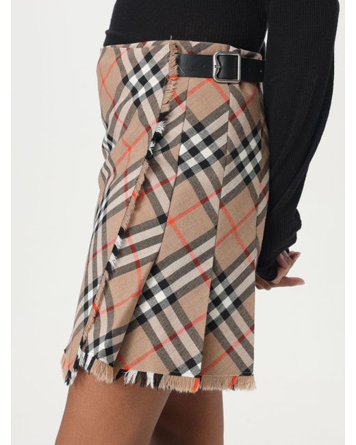 Burberry Black Mini Plaid Skirt Frayed Hem