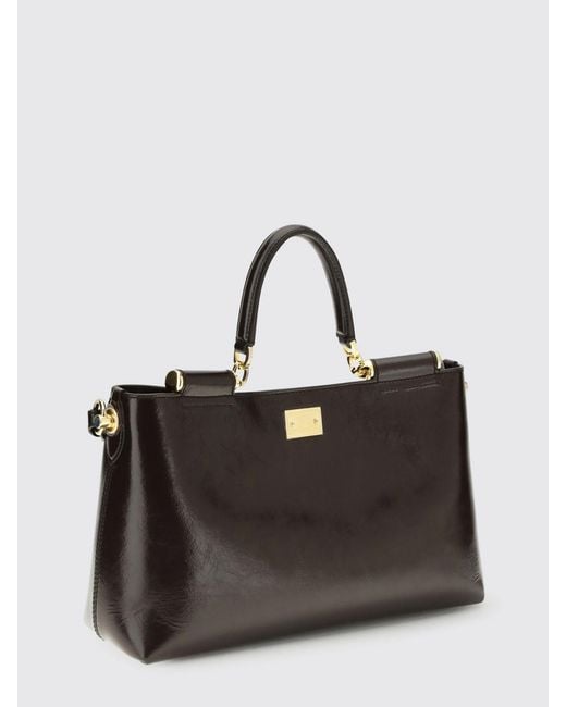 Dolce & Gabbana Black Dolce &Amp Gabbana Vittoria Polished Leather Bag