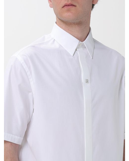 Fendi White Casual Cotton Shirt for men