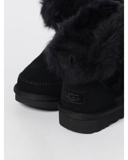 Ugg Black Leather Ankle Boots