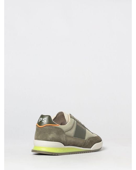 Paul Smith Green Dover Bicolor Leather And Nylon Sneakers With Logo for men