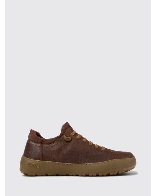 Camper Brown Peu Serra Regenerated Leather Slip-On Sneakers With Vibram Sole for men