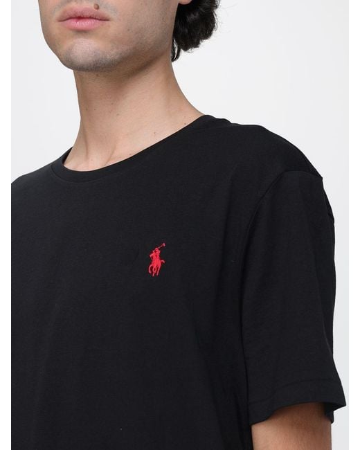 Polo Ralph Lauren Black Cotton T-Shirt With Pony Logo for men