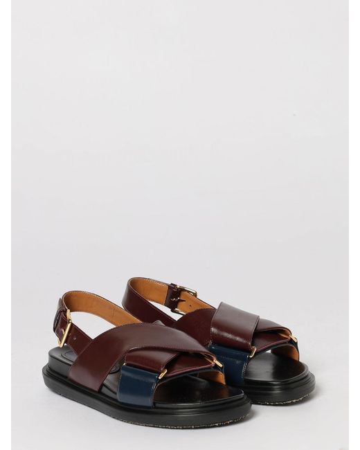 Marni White Leather Sandal