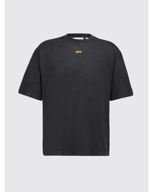 Off-White c/o Virgil Abloh Black Relaxed Fit Graphic Logo Print Cotton T-Shirt for men
