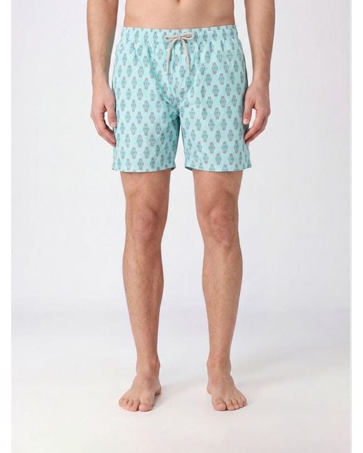 Mc2 Saint Barth Blue Printed Boxer Swim Trunks for men