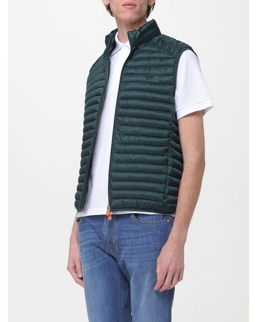 Save The Duck Blue Padded Zip Puffer Jacket for men