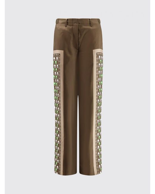Tory Burch Brown Printed Silk Palazzo Trousers