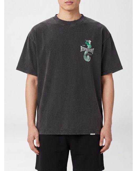 Represent Gray Printed Cotton T-Shirt for men
