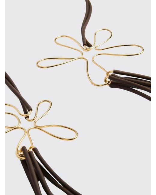 Liviana Conti White Leather And Metal Necklace